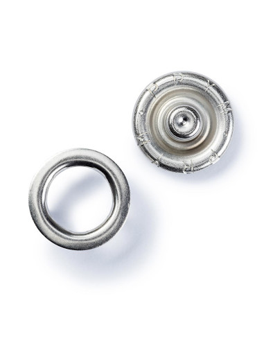 Caixa de 6 botões de pressão jersey Prata com ferramenta 18 mm