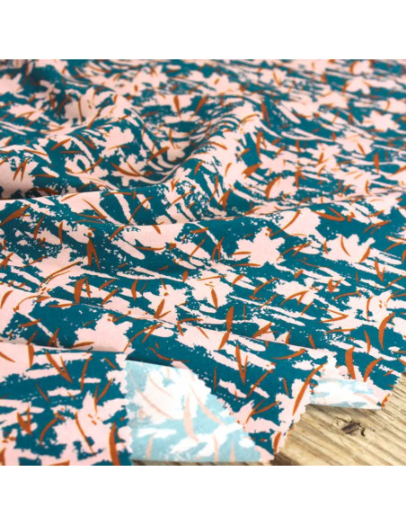 Tecido popeline de viscose Giz azul petróleo - Églantine & Zoé