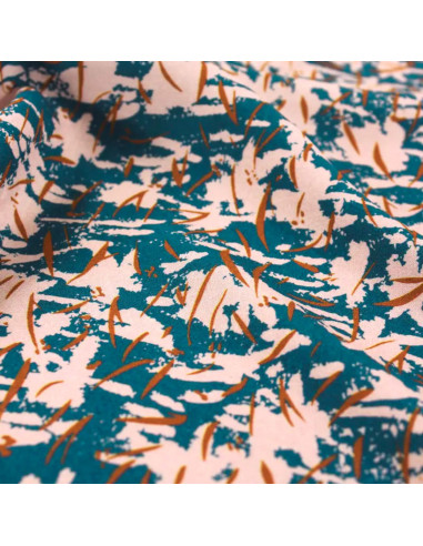 Tecido popeline de viscose Giz azul petróleo - Églantine & Zoé