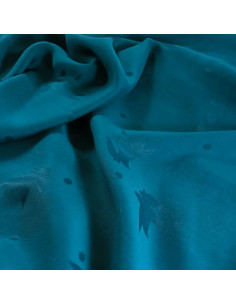 Tecido jacquard de viscose Streli azul petróleo - Églantine & Zoé