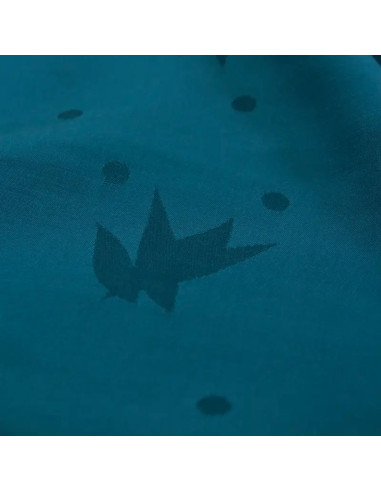 Tecido jacquard de viscose Streli azul petróleo - Églantine & Zoé
