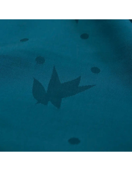 Tecido jacquard de viscose Streli azul petróleo - Églantine & Zoé