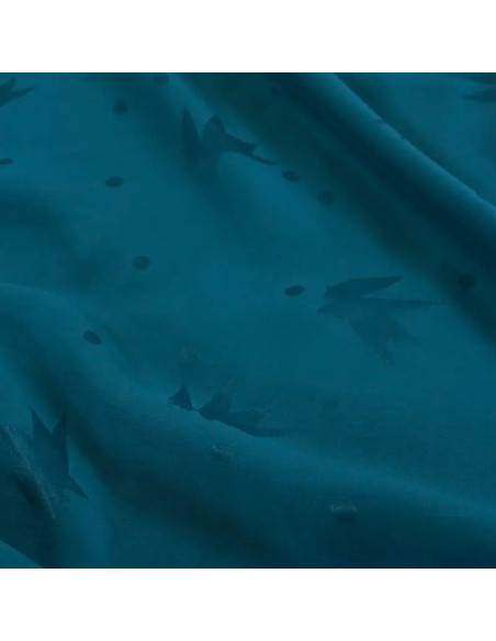 Tecido jacquard de viscose Streli azul petróleo - Églantine & Zoé