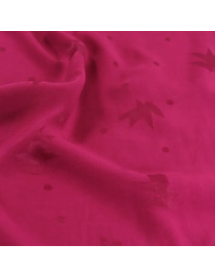 Tecido jacquard de viscose Streli rosa magenta - Églantine & Zoé
