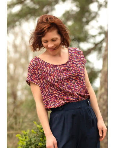 Tecido popeline de viscose Roc azul - Églantine & Zoé