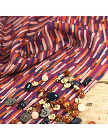 Tecido popeline de viscose Roc azul - Églantine & Zoé