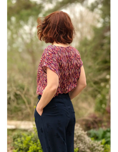 Tecido popeline de viscose Roc azul - Églantine & Zoé