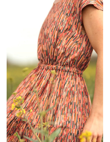 Tecido popeline de viscose Roc coral - Églantine & Zoé