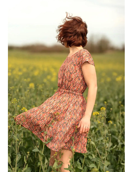 Tecido popeline de viscose Roc coral - Églantine & Zoé