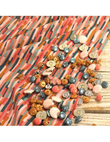 Tecido popeline de viscose Roc coral - Églantine & Zoé