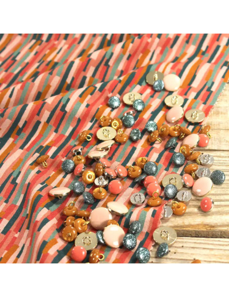 Tecido popeline de viscose Roc coral - Églantine & Zoé