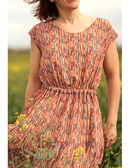 Tecido popeline de viscose Roc coral - Églantine & Zoé