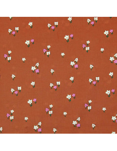 Tecido veludo cotelê estampado - Joyflo ferrugem 2