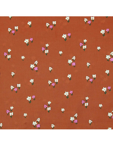Tecido veludo cotelê estampado - Joyflo ferrugem