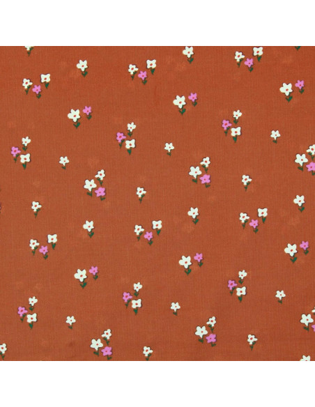 Tecido veludo cotelê estampado - Joyflo ferrugem