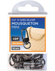 Conjunto de 10 mini mosquetões giratórios - Cano de fuzil 35 x 12 mm