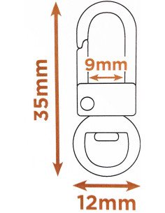Conjunto de 10 mini mosquetões giratórios - Prata 35 x 12 mm 2