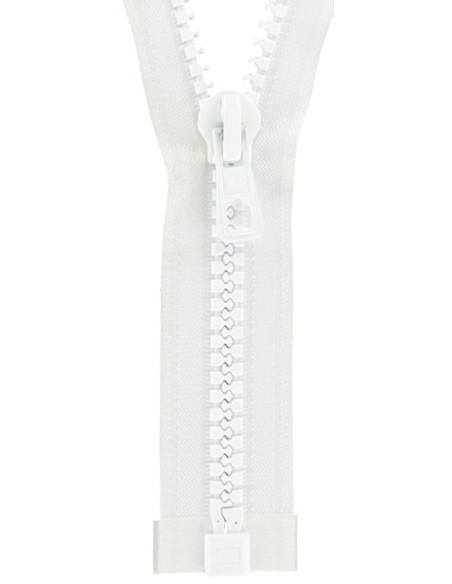Fecho de correr destacável sintético de malha grossa - Branco