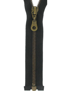 Fecho de correr separável de metal - Malha preta bronze