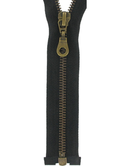 Fecho de correr separável de metal - Malha preta bronze