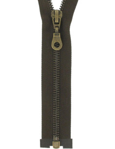 Fecho de correr separável de metal - Castanho malha bronze