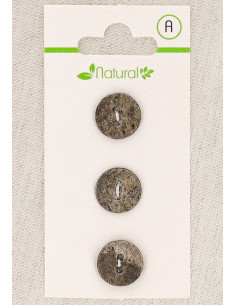 Cartela de 3 botões toupeira 13 mm 2 furos - Texturizados