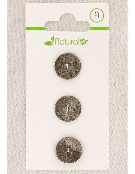 Cartela de 3 botões toupeira 13 mm 2 furos - Texturizados