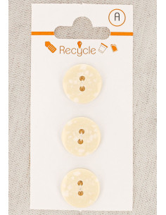 Cartão de 3 botões cru 15 mm 2 furos - Terrazzo