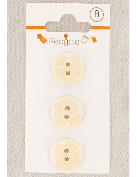 Cartão de 3 botões cru 15 mm 2 furos - Terrazzo