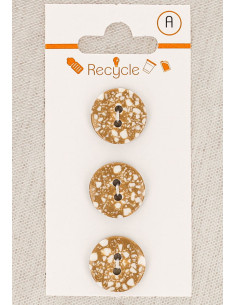 Cartela de 3 botões camelo 15 mm 2 furos - Terrazzo