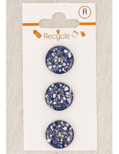 Cartão com 3 botões azul jeans 15 mm 2 furos - Terrazzo
