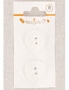 Cartão de 2 botões brancos 20 mm 2 furos - Terrazzo