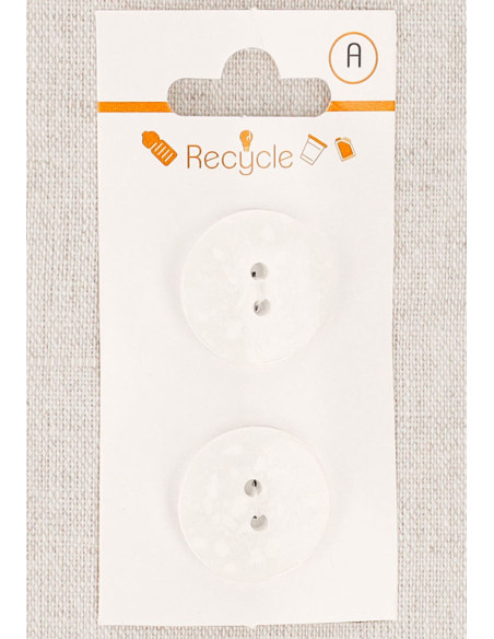 Cartão de 2 botões brancos 20 mm 2 furos - Terrazzo