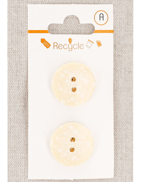 Cartão de 2 botões cru 20 mm 2 furos - Terrazzo