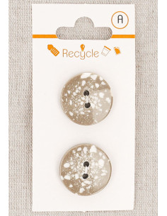 Cartela de 2 botões taupe 20 mm 2 furos - Terrazzo