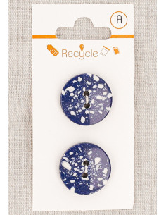 Cartela de 2 botões azul jeans 20 mm 2 furos - Terrazzo