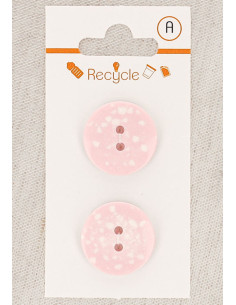 Cartão de 2 botões rosa 20 mm 2 furos - Terrazzo