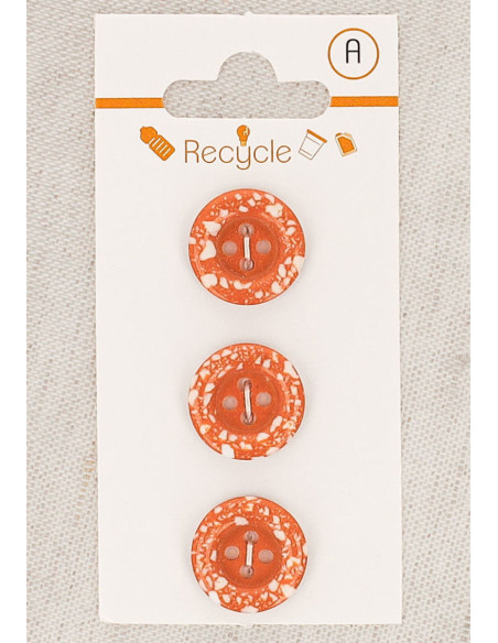 Cartão de 3 botões de cobre 15 mm 4 furos - Borda enrolada terrazzo
