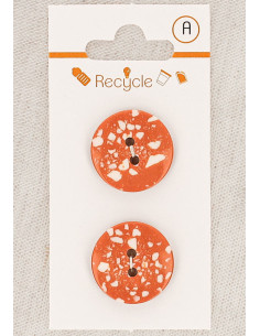 Cartão de 2 botões de cobre 20 mm 2 furos - Terrazzo