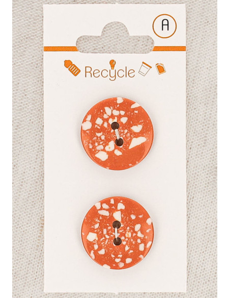 Cartão de 2 botões de cobre 20 mm 2 furos - Terrazzo