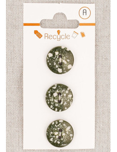 Cartela de 3 botões cáqui 15 mm 2 furos - Terrazzo