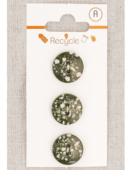 Cartela de 3 botões cáqui 15 mm 2 furos - Terrazzo