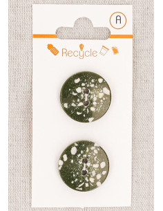 Cartela de 2 botões cáqui 20 mm 2 furos - Terrazzo
