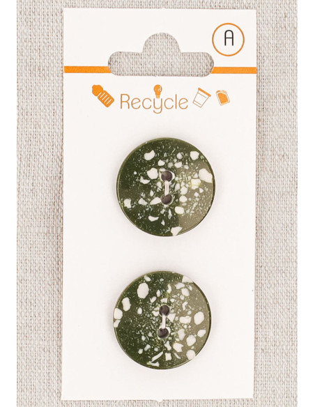 Cartela de 2 botões cáqui 20 mm 2 furos - Terrazzo