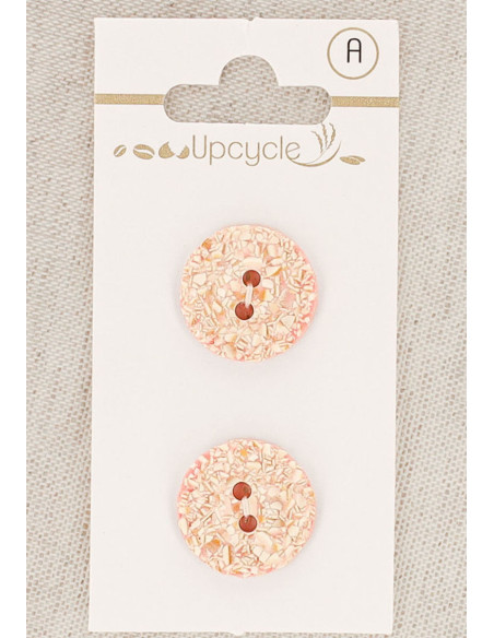 Cartela de 2 botões rosa 18 mm 2 furos - Salpicados