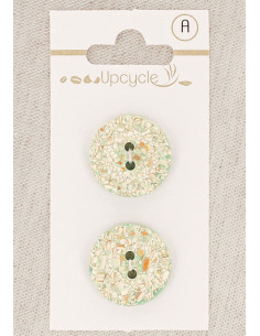 Cartela de 2 botões menta 20 mm 2 furos - Salpicados