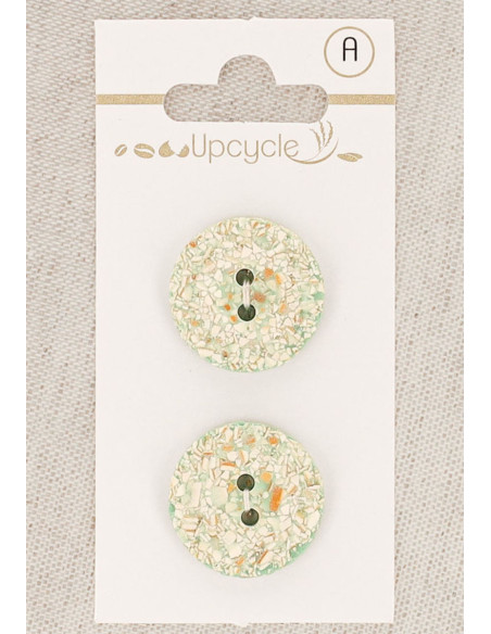 Cartela de 2 botões menta 20 mm 2 furos - Salpicados
