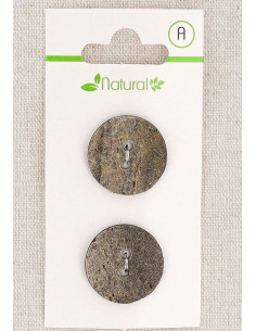 Cartão de 2 botões cinza 20 mm 2 furos - Texturizados