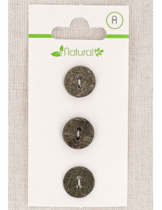 Cartão de 3 botões cinza 13 mm 2 furos - Texturizados