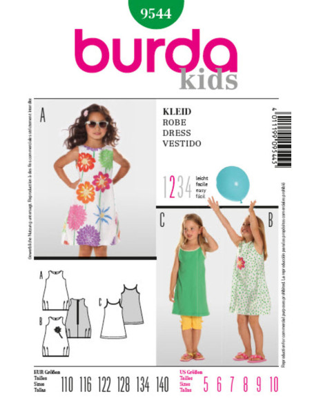 Molde de vestido - Burda 9544